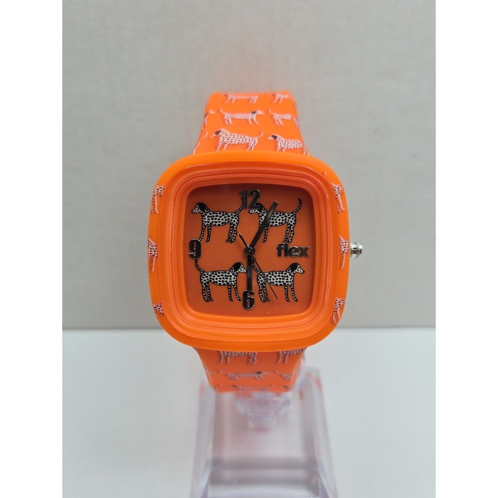 Flex Animal Rescue 2 Dog Dayz Orange Dalmatian Silicone Quartz Watch New Battery